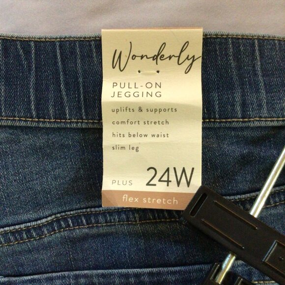 NWT Wonderly Jeans Women’s 24W Blue Pull On Jegging Denim Flex Stretch Plus Size - Picture 10 of 12